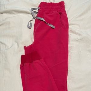 FIGS shocking pink high waisted scrub joggers size small